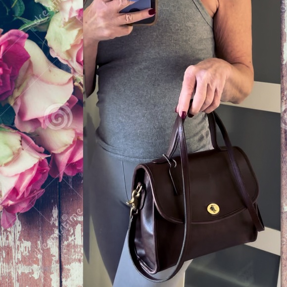 VINTAGE COACH MAHOGANY MANOR TOP HANDLE CROSSBODY SATCHEL BAG 9977 - Picture 10 of 17